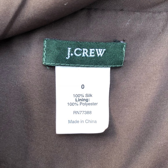 J. Crew Sophia dress in silk tricotine brown sz.0 - Picture 8 of 8